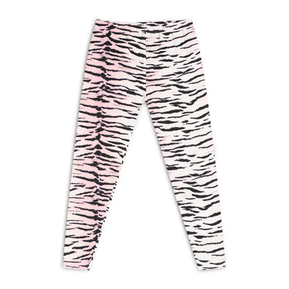 Poly lycra Printed Leggings for Girls Pink