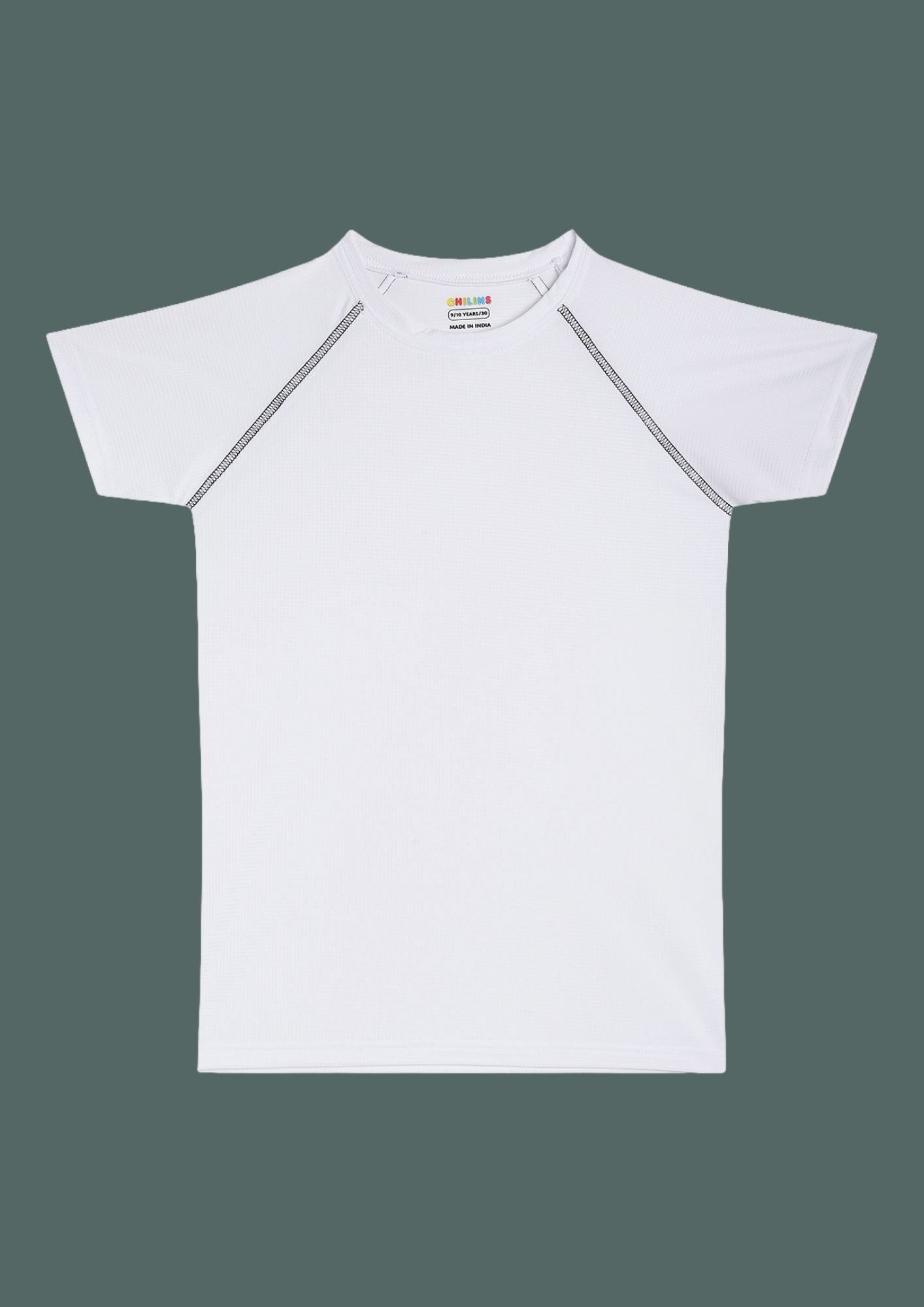 CHILINS Kids’ White Dry Fit Sports T‑Shirt – Activewear