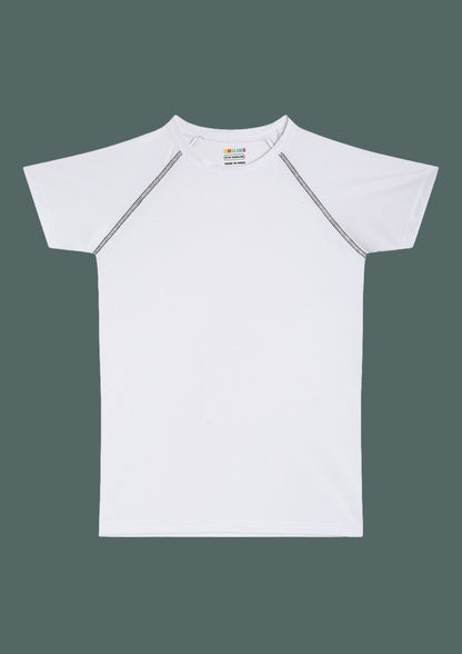 CHILINS Kids’ White Dry Fit Sports T‑Shirt – Activewear