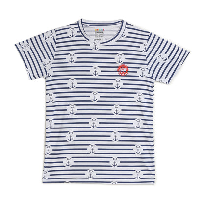 Boy Cotton Regular Fit Printed T-Shirt - Half Sleeve - Round Neck | White Arrow
