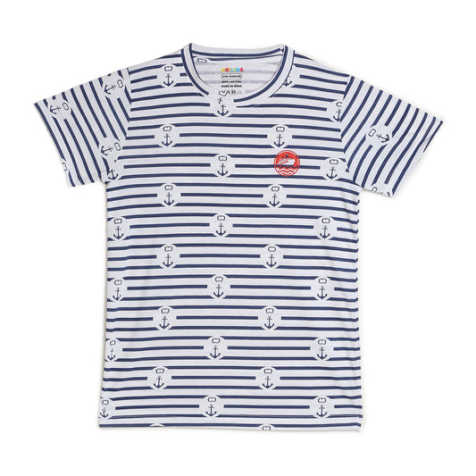Boy Cotton Regular Fit Printed T-Shirt - Half Sleeve - Round Neck | White Arrow