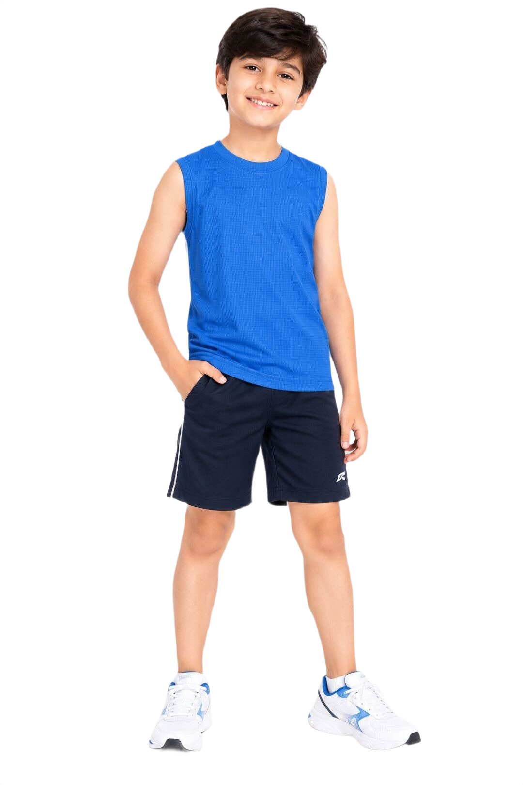 CHILINS Boys Blue Sports T-Shirt | Sleeveless Activewear Top