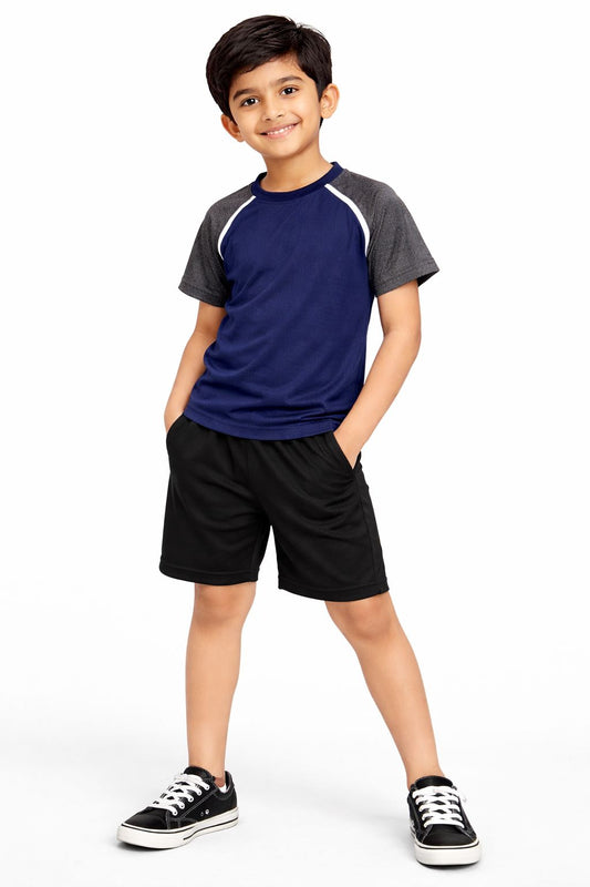 CHILINS Boys Activewear Dry-Fit Raglan Sleeve T-Shirt