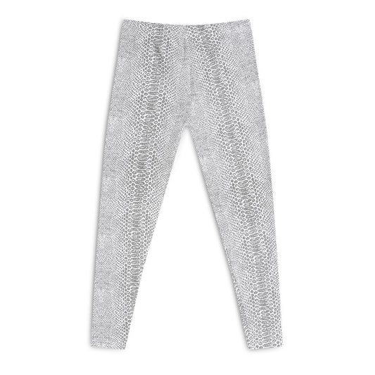 Poly lycra Printed Leggings for Girls White