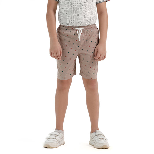 CHILINS Boys Girls Printed Cotton Bermuda Shorts