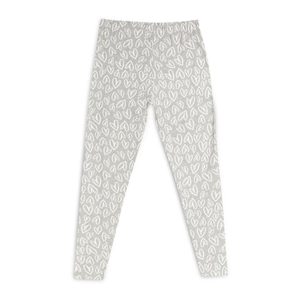 Poly lycra Printed Leggings for Girls Grey Heart