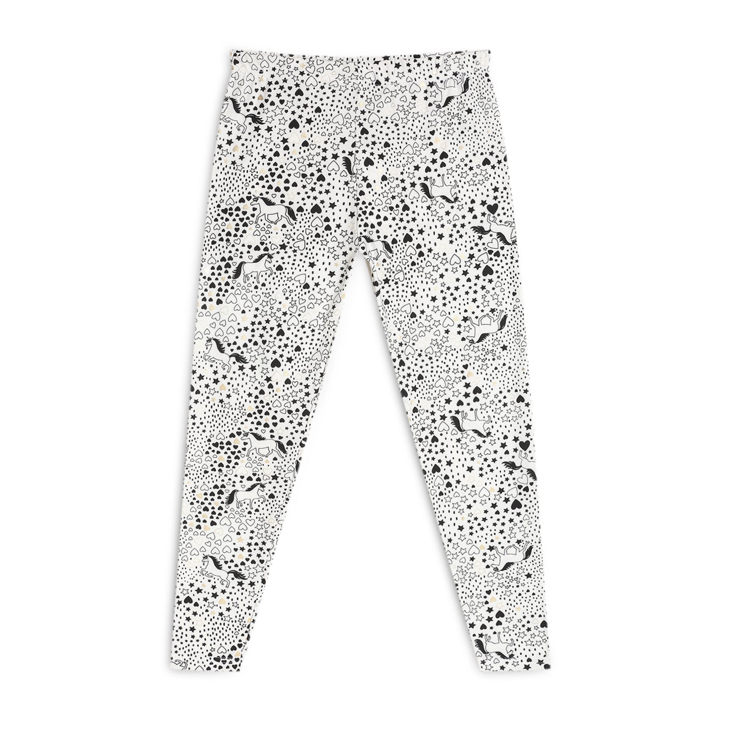 Poly lycra Printed Leggings for Girls White