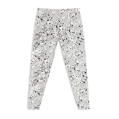 Poly lycra Printed Leggings for Girls White