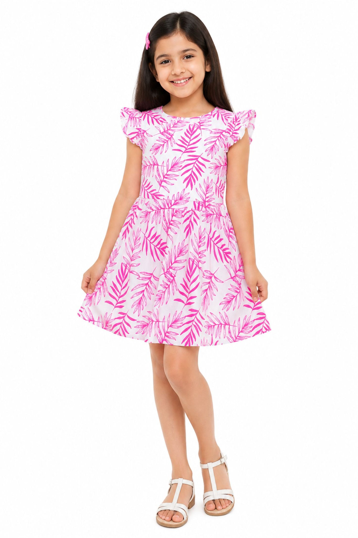 CHILINS Girls Pink Printed Fit & Flare Dress