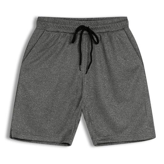 CHILINS Kids Dry Fit Sports Shorts | Grey Activewear Shorts with Drawstring
