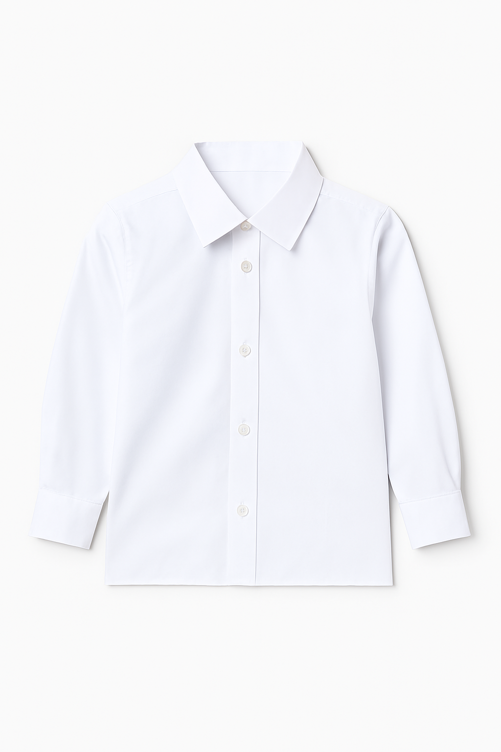 CHILINS Kids White Solid Formal Shirt | Full Sleeve Button-Down Shirt