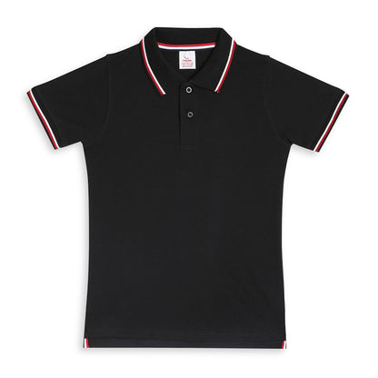 Chilins Kids Solid Polo Tshirt, Color - Black