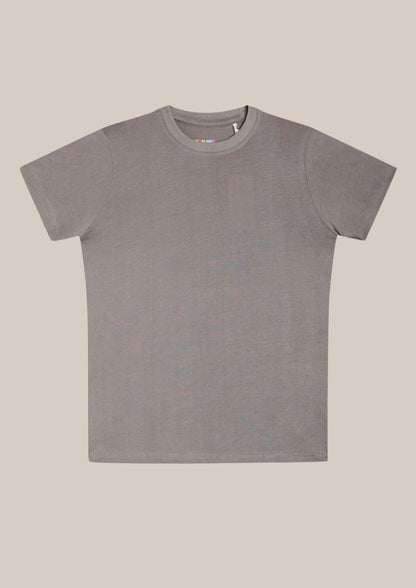 CHILINS Kids’ Mehandi Grey Cotton T‑Shirt – Soft Crew‑Neck Everyday Wear