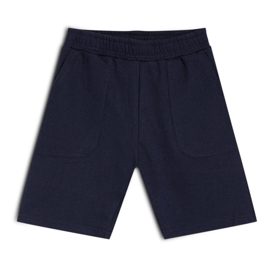 Boy's Cotton Bermuda Shorts with Trending Pocket Design – Blue