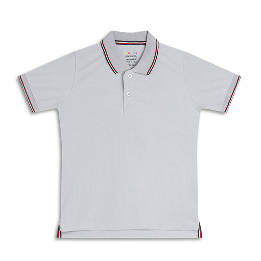 Boys Polo Solid Tshirt Polyester Grey