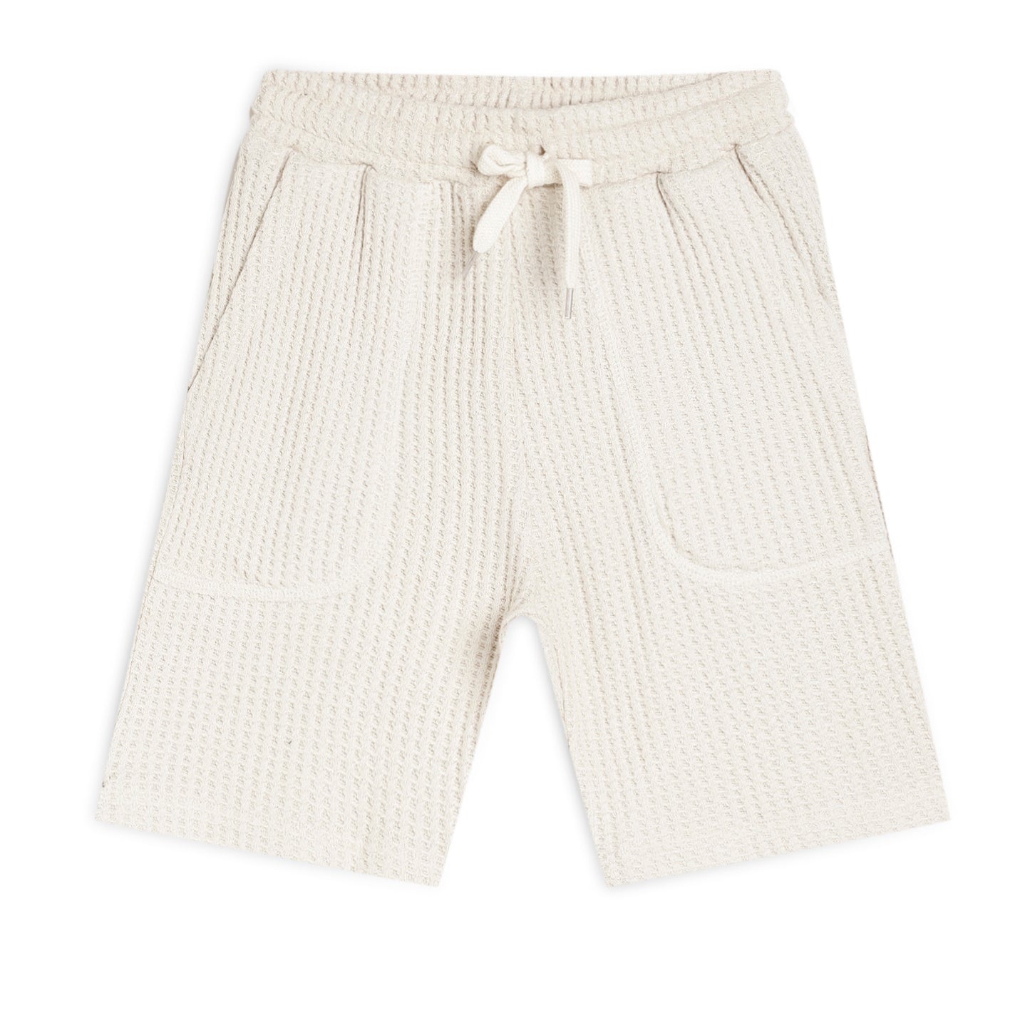 Boy's Cotton Bermuda Shorts with Trending Pocket Design – Off White