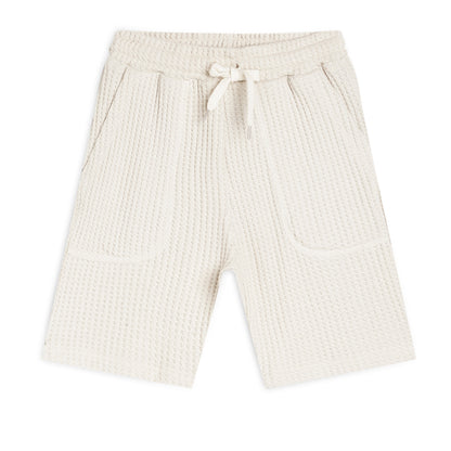 Boy's Cotton Bermuda Shorts with Trending Pocket Design – Off White