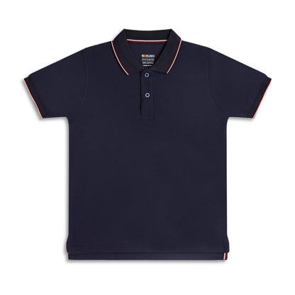 Boys Polo Solid Tshirt Polyester Blue