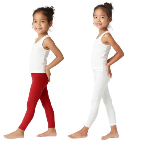Lycra Cotton Legging for Girls Red,White