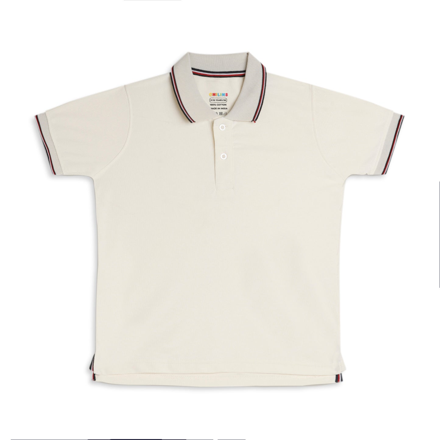 Boys Polo Solid Tshirt Polyester White