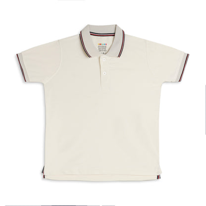 Boys Polo Solid Tshirt Polyester White