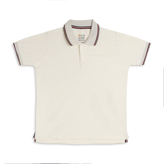 Boys Polo Solid Tshirt Polyester White