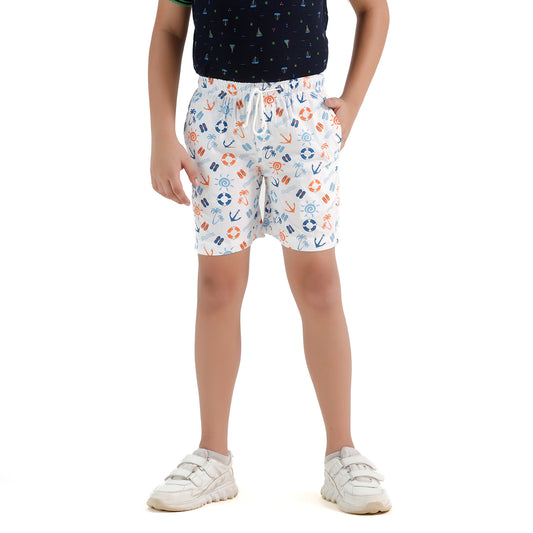 CHILINS Boys Girls Printed Cotton Bermuda Shorts