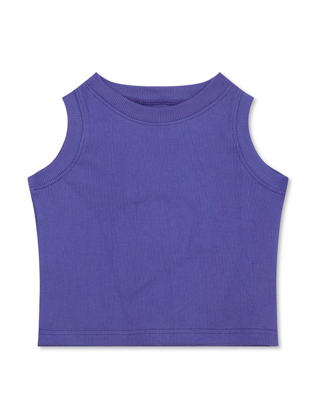 CHILINS Girls Purple Ribbed Cotton Crop Top  Stylish & Comfortable Kidswear