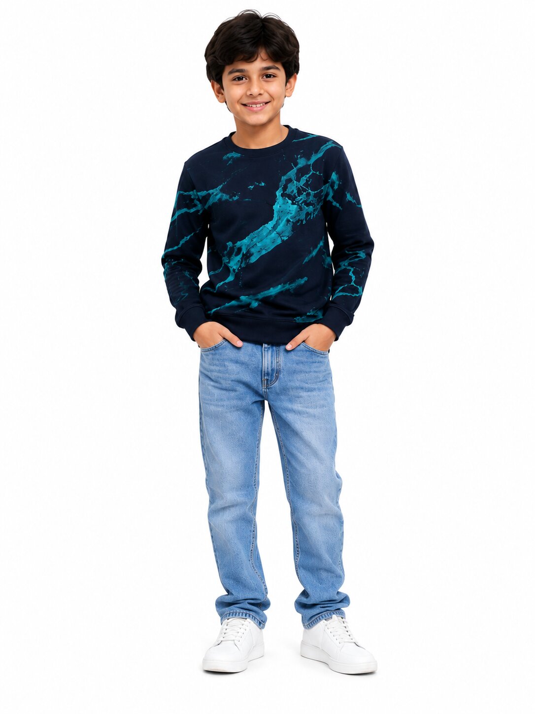 CHILINS Boys Cotton Printed Sweatshirt | Full Sleeve Round Neck Winter Sweatshirt for Kids