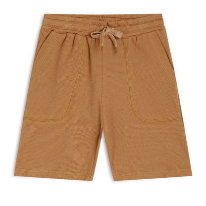 Boy's Cotton Bermuda Shorts with Trending Pocket Design – Brown