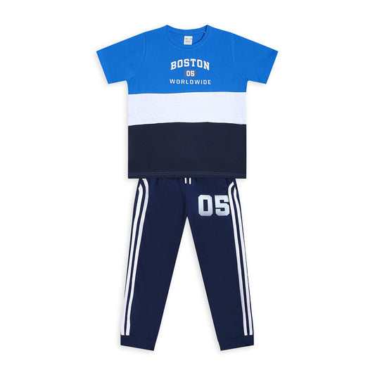 Boys Cotton Tshirt Pajama Set Knit Half Sleeves