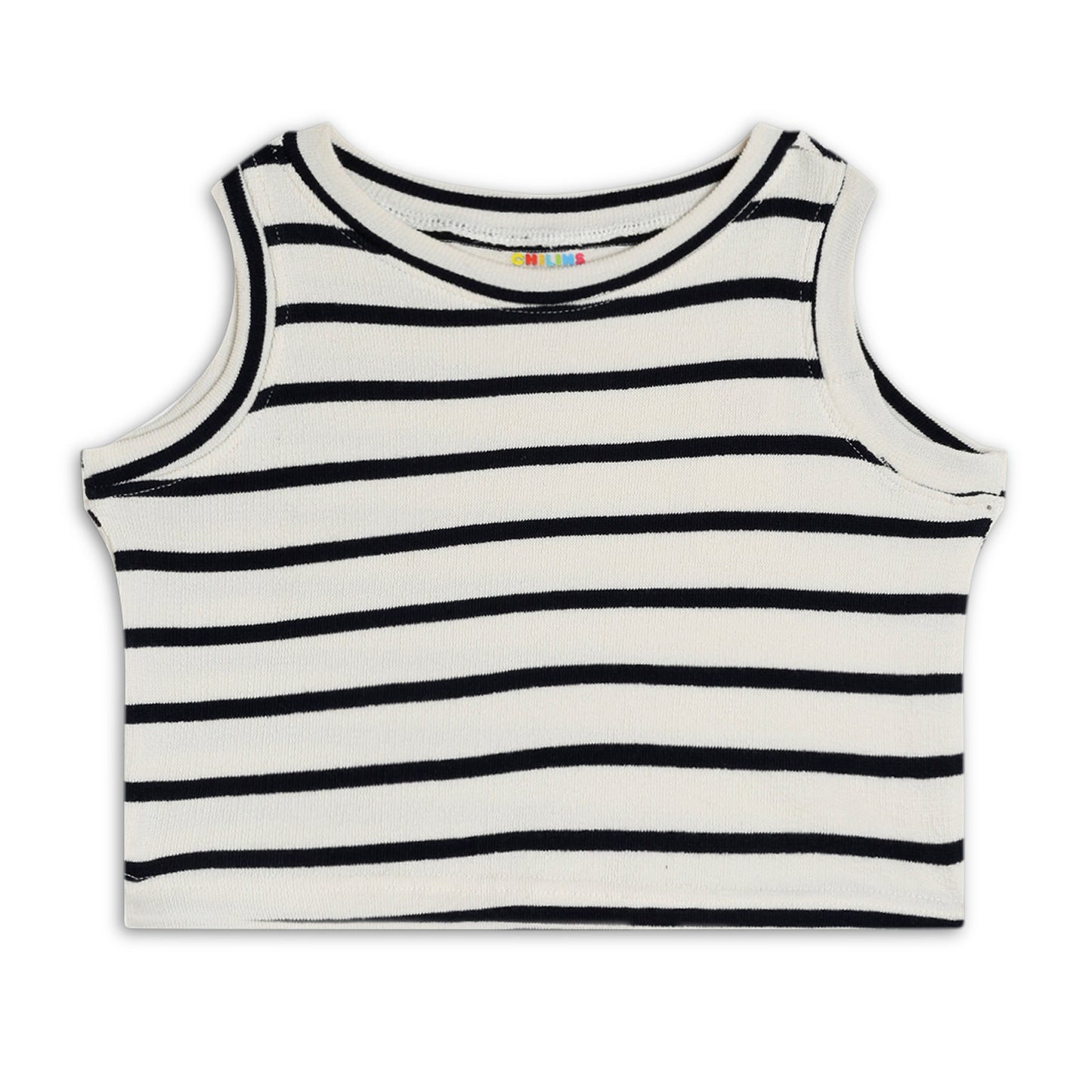 Girl's Solid Crew Neck Ribbed/Knitted Sleeveless Stretchable Slim Fit Crop Tank Top