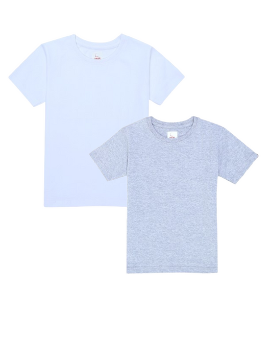 Kids Round Neck T-Shirt Half Sleeves 100% Cotton Plain Solid Color Tshirt