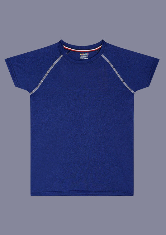 CHILINS Kids’ Blue Dry‑Fit Sports T‑Shirt – Activewear for School & Outdoor Sports