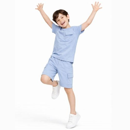 CHILINS Boys Oversized Relax Fit T-Shirt & Shorts Set – Comfortable Casual Wear