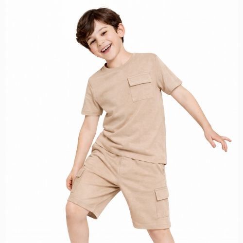 CHILINS Boys Oversize Relax Fit T-Shirt & Shorts Set – Casual Comfort Wear
