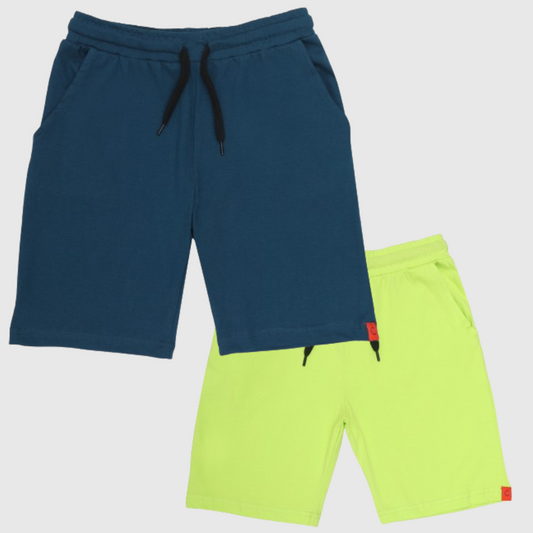 Kids Cotton Shorts Green & Blue