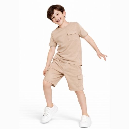 CHILINS Boys Oversize Relax Fit T-Shirt & Shorts Set – Casual Comfort Wear