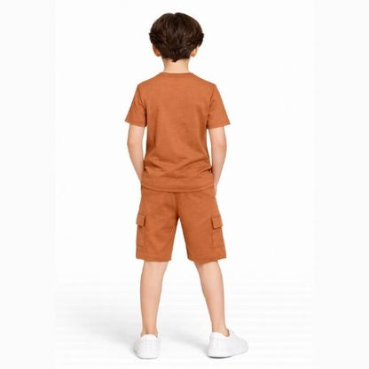 CHILINS Boys Oversize Relax Fit T-Shirt & Shorts Set – Casual Comfort Wear