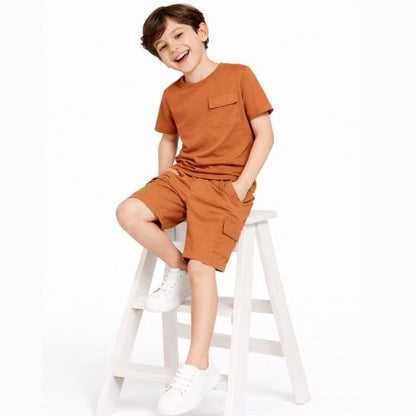 CHILINS Boys Oversize Relax Fit T-Shirt & Shorts Set – Casual Comfort Wear