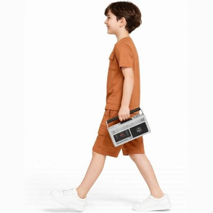 CHILINS Boys Oversize Relax Fit T-Shirt & Shorts Set – Casual Comfort Wear