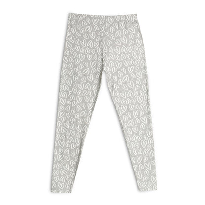 Poly lycra Printed Leggings for Girls Grey Heart