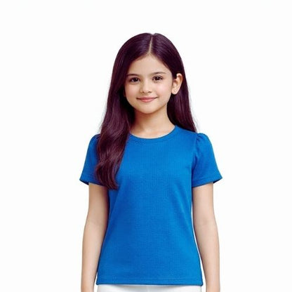 CHILINS Girls Solid Casual Top – Comfortable Everyday Wear