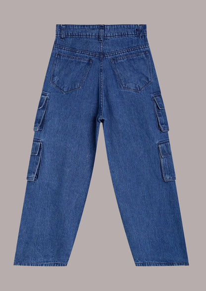 CHILINS Kids’ Blue Baggy Jeans with Logo T‑Shirt – Trendy Casual Wear for Boys