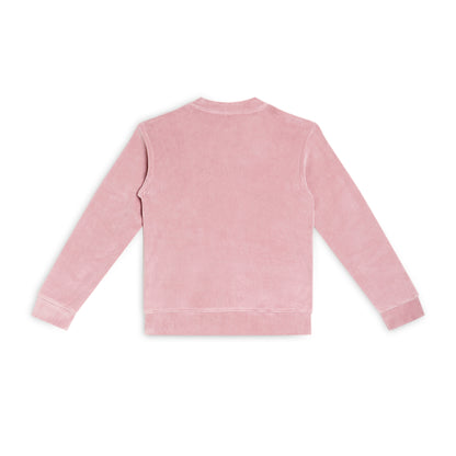 Girls Self Design Velvet Party Jacket with Zipper – Pink (Without Hood)