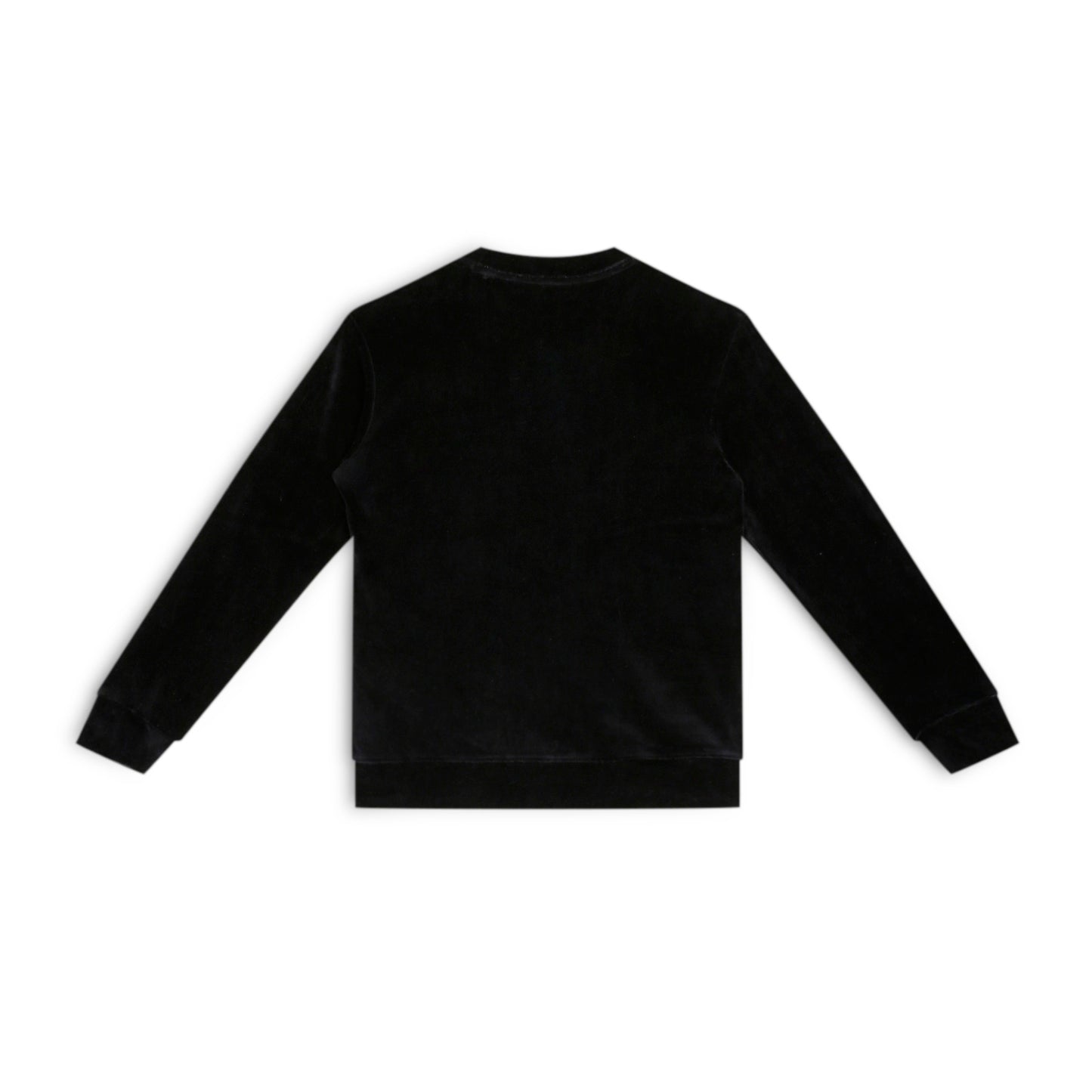 Girls Self Design Velvet Party Jacket with Zipper – Black (Without Hood)