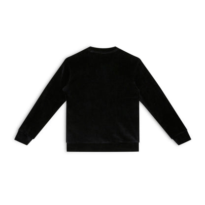 Girls Self Design Velvet Party Jacket with Zipper – Black (Without Hood)