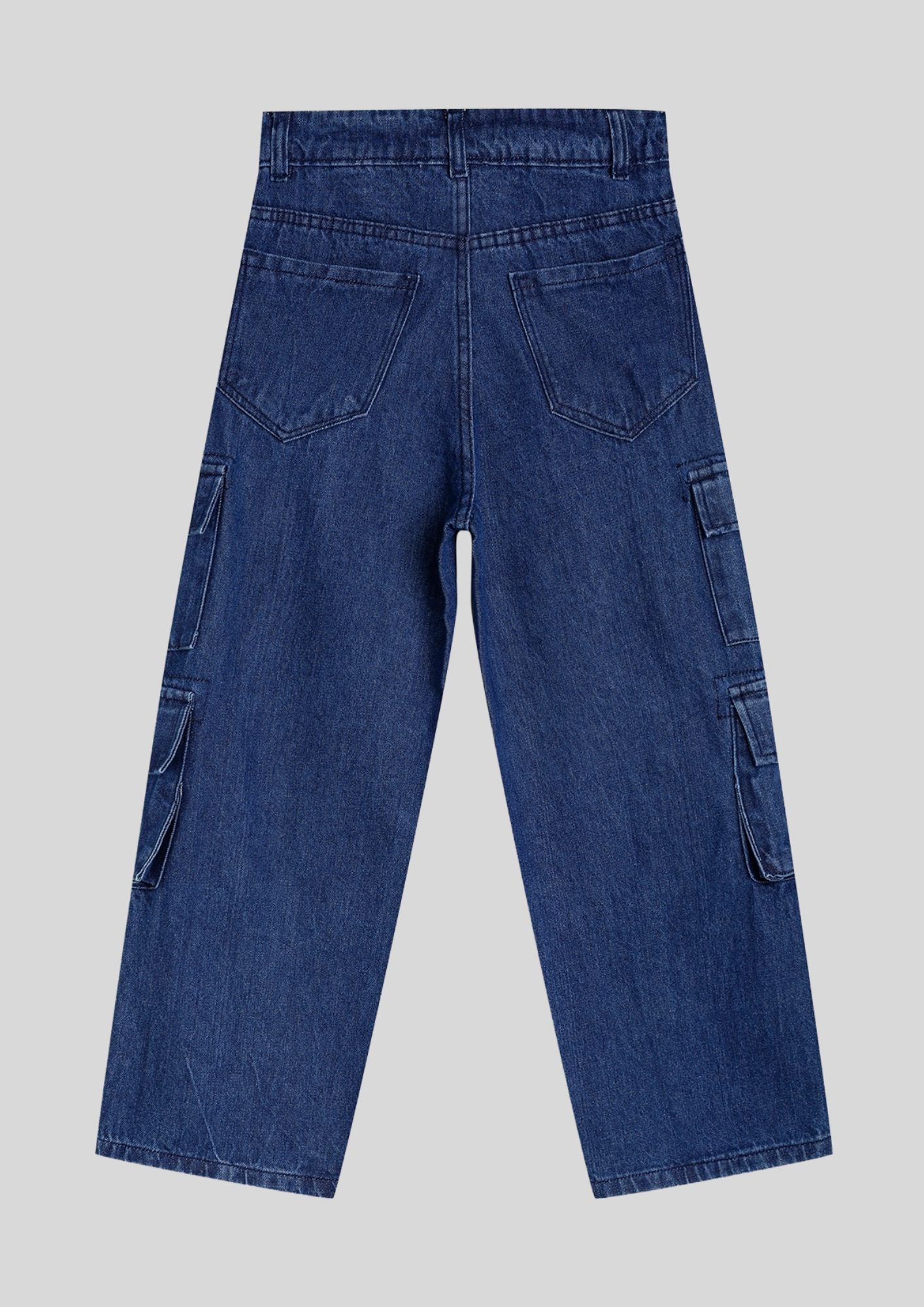 CHILINS Kids’ Blue Baggy Jeans with Logo T‑Shirt – Trendy Casual Wear for Girls