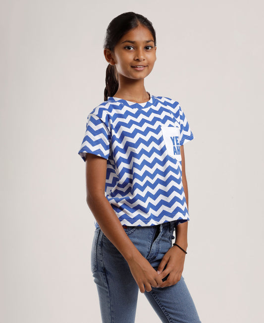 Girls’ Graphic Printed T-Shirt| Crop top | Slogan Tee | Soft Cotton Casual Top for Kids