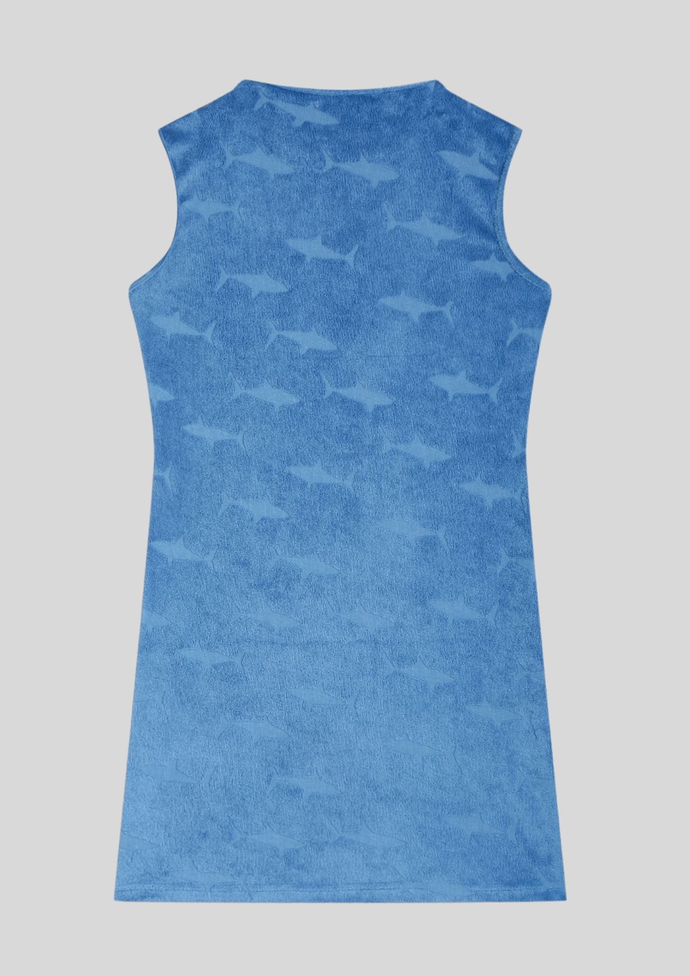 CHILINS Kids’ Blue Sleeveless Shark Print Dress – Fun & Comfortable Everyday Wear
